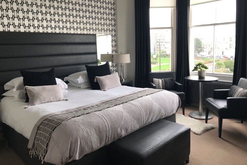 Hastings House black and white bedroom